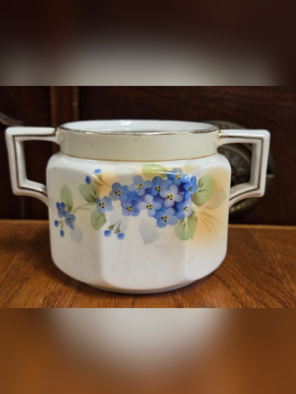 Vintage Sugar Bowl Hand Painted Nippon Ceramic Porcelain